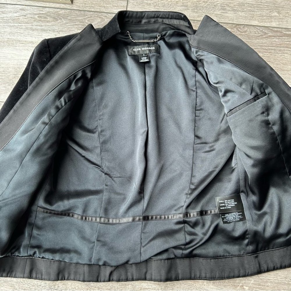 Club  Monaco Stand Collar Velvet Blazer - Picture 11 of 15